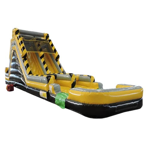 Moonwalk USA Inflatable Bouncers 45'Lx17'H 2-Lane Construction Slide Piece Bouncer With Removable Pool O-162-With-Pool