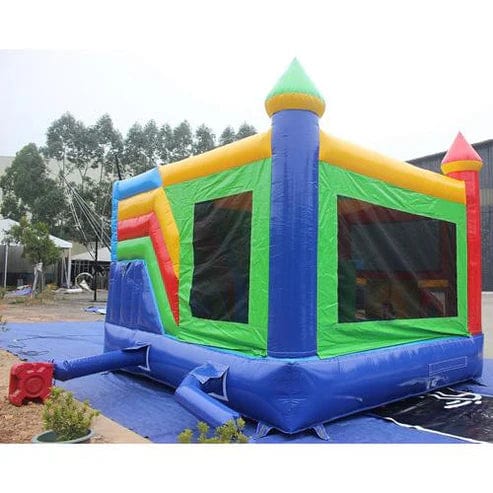 Moonwalk USA Inflatable Bouncers Rainbow Castle Combo Bouncer Wet n Dry C-141